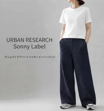 URBAN RESEARCH 데님 라이크 모듬 베이커 이지 팬츠