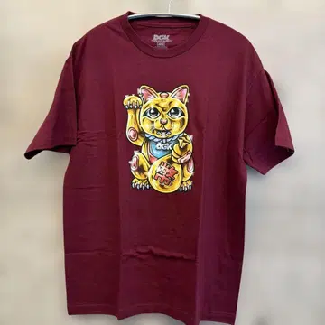 DGK T셔츠 마네키네코 버건디 L