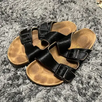Papillio 샌들 블랙 송치 소재 42
