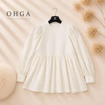 즉시 완판 극상 새상품급 OHGA furuit 플로럴 패턴 블라우스