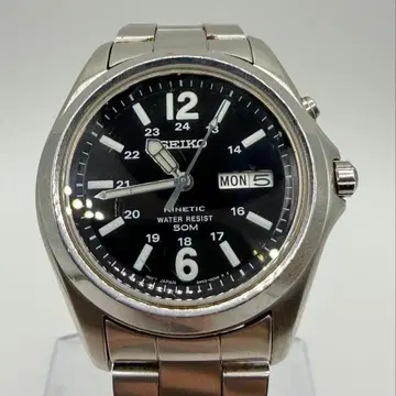 [ 작동품 ] SEIKO KINETIC 남성용 손목시계 블랙 다이얼