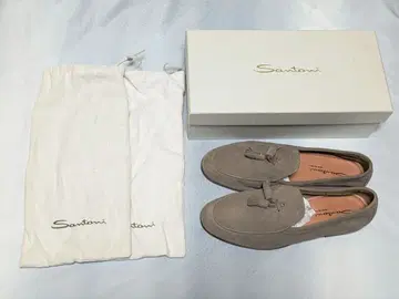 [ 미사용 새상품, 완품 ] Santoni 산토니 스웨이드 태슬 로퍼 8.5