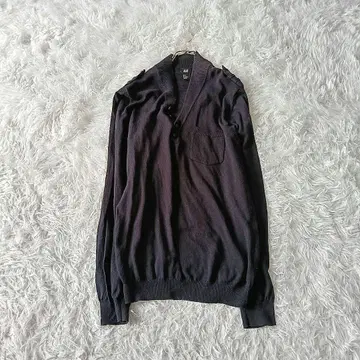 H&M 에포렛 숄카라 헨리넥 스웨터 S 패치 포켓 네이비