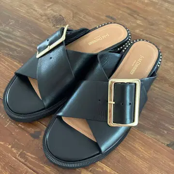 J&M DAVIDSON 가죽 샌들 블랙