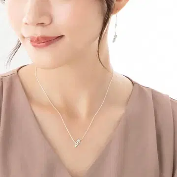 페더 목걸이 선물 상자 포함 파우치 포함 기념일 생일 실버