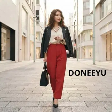 DONEEYU 도니유 턱 테이퍼드 팬츠 레드 36 A1151