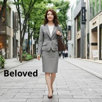 새상품급 Beloved 스커트 수트 셋업 그레이 5 XS A1163