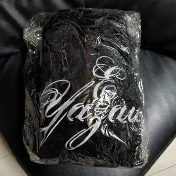 야자와 에이요시 블랙 플리스 목욕 가운 자수 포함 size(L)