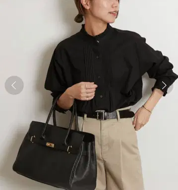 저널 스탠다드 레리움 코튼 브로드 프릴 블라우스 블랙