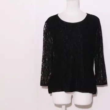 새상품급 LAURA ASHLEY [ L ] 상의 티셔츠 긴팔 꽃무늬 레이스