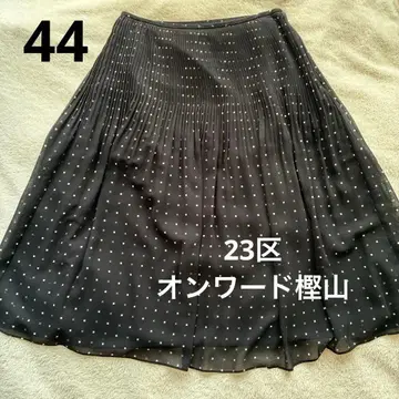 23구 패턴 플리츠 쉬폰 스커트 블랙 온워드 카시야마