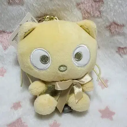 새상품)초코캣 인형 골드하트 키링