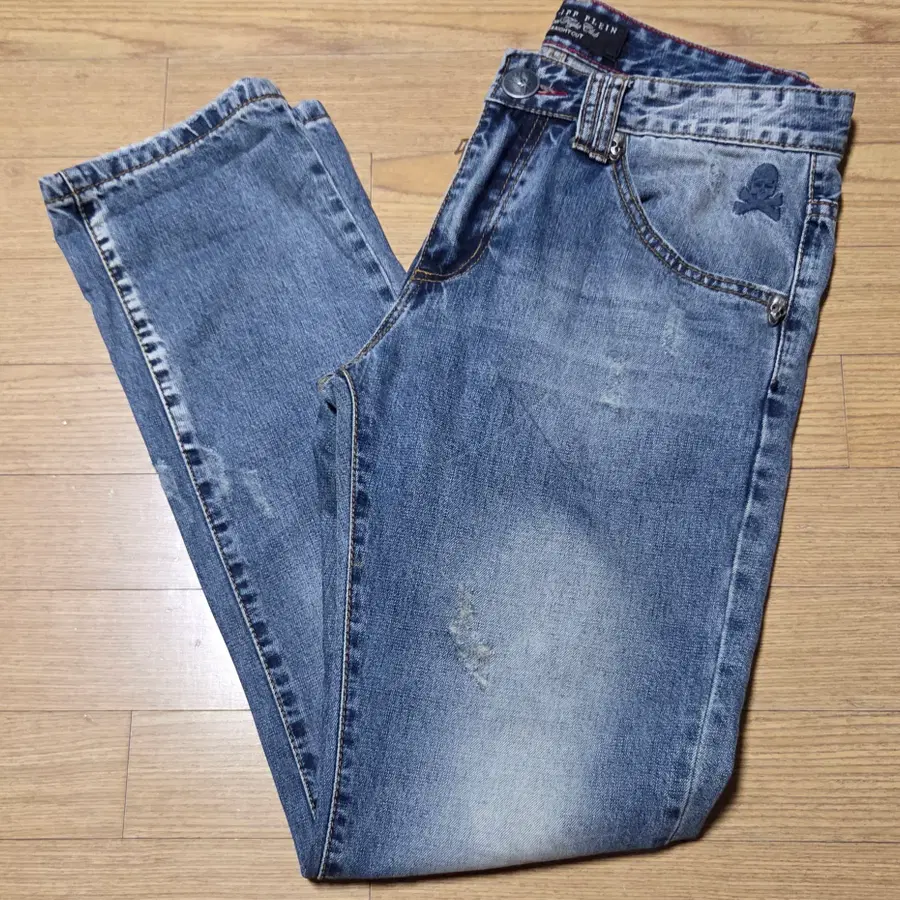 필립플레인 디스트레시드 워싱 데님팬츠 32사이즈