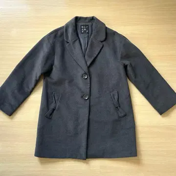 다크 그레이 롱 코트 여성용 L