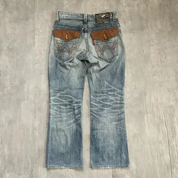 00s EDWIN 부츠컷 데님 W30 일본제 y2k 보로계 가죽