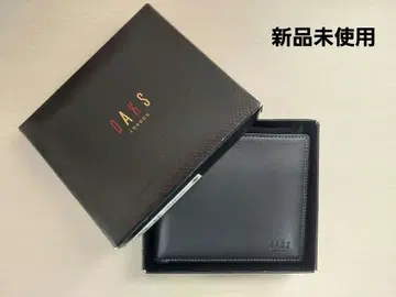 미사용 새상품 박스 포함 DAKS 접이식 지갑 블랙 가죽 램스킨