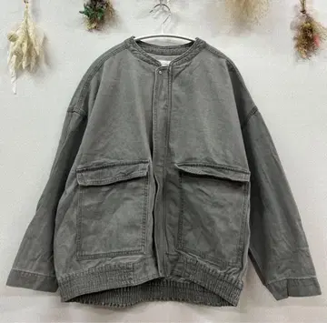 [ 사만사 모스모스 ] 데님 자켓 커버올 그레이 허리밴딩 F