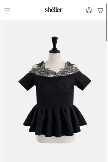 sheller Lace Open Shoulder Peplum Tops