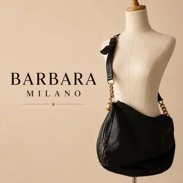 소가죽 BARBARA MILANO 바르바라 숄더백 블랙 골드 금장 장식