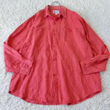 XL 90s goouchdeadstock linenshirt ORANGE