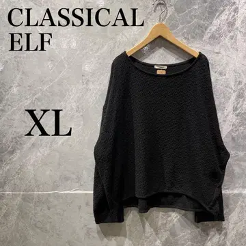 CLASSICAL ELF 여성용 XL 블랙 니트 풀오버 드레이프