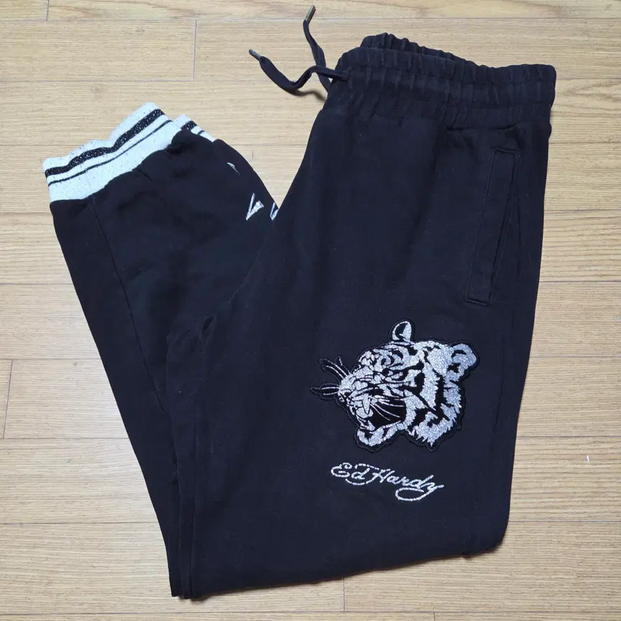 에드하디 EDHARDY 남성 블랙 타이거 트레이닝복하의 XL사이즈