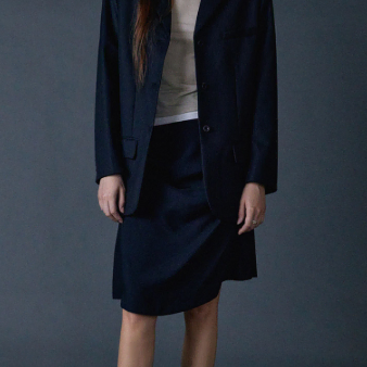어그스트 셔링 스커트 M (UGST shirring midi skirt BLACK M)