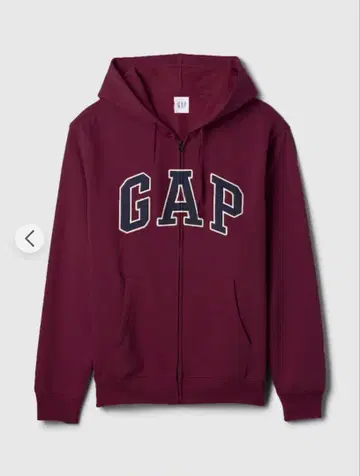 GAP 로고 집업 후드티 보르도