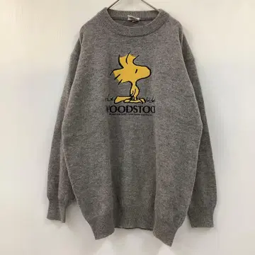 PEANUTS 우드스탁 긴팔 스웨터 맨투맨 캐릭터 로고 80s