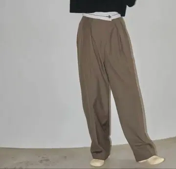 TODAYFUL 프론트 슬랜팅 트라우저 36 모카