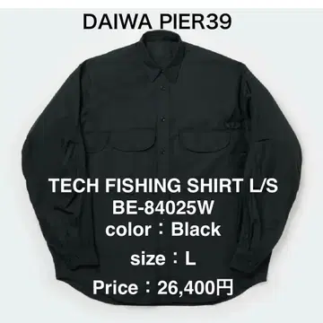 DAIWA PIER39 테크 피싱 셔츠 블랙 L