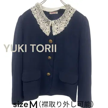 YUKI TORII 카라 탈부착 가능 자켓 네이비 M