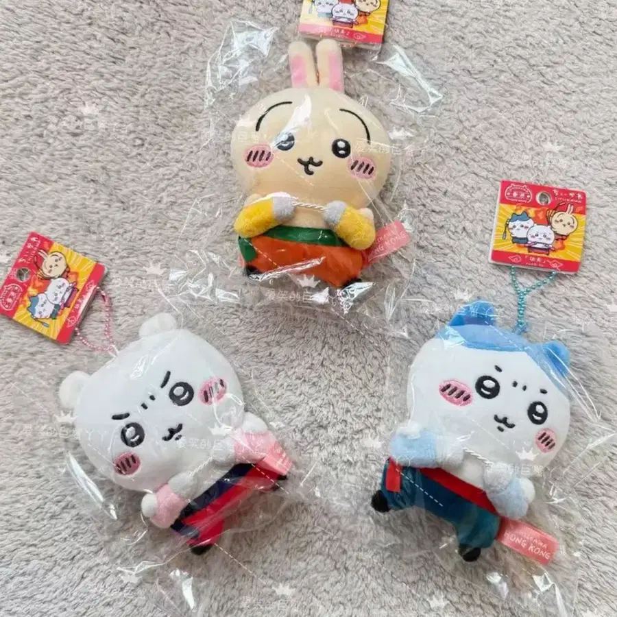 치이카와 하치와레 우사기 홍콩 한정판 쿵푸시리즈 인형키링 3종 개별가