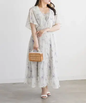 [ 미사용 새상품 ] CLETTE 오리지널 시어 꽃무늬 프릴 원피스 4L