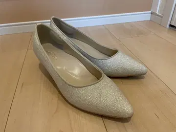 [박스 있음 새상품급] anySiS 글리터 로우힐 펌프스 샴페인 23.5cm