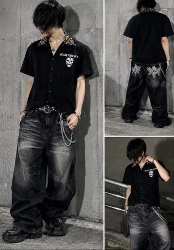 archive 레오파드 옷깃 스컬 shirts swag Y2K opium