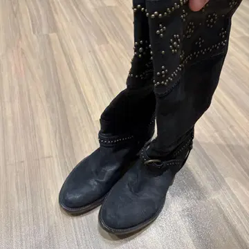 SARTORE 스터드 롱 부츠 블랙