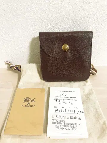 [ 미사용 새상품 ] IL BISONTE 접이식 지갑 다크 브라운