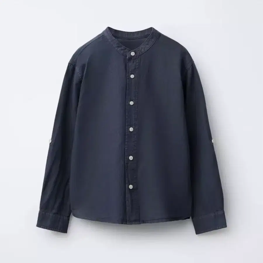 ZARA 자라 차이나카라 린넨 셔츠 S 차콜