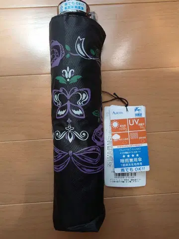 ANNA SUI 나비 패턴 프린트 초경량 우천 겸용 접이식 우산 (블랙)