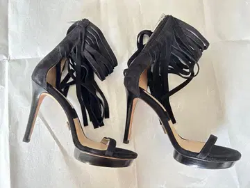 [ 미사용품 ] MICHAEL KORS 프린지 스웨이드 핑힐 샌들