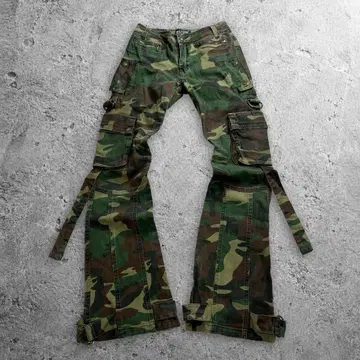 y2k camo cargo flare pants grunge