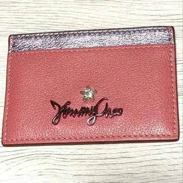지미추 카드 케이스 핑크 가죽 즉시 구매 가능 jimmy choo 별