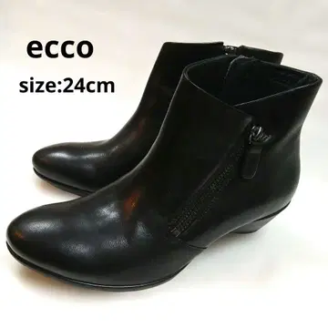 ecco 에코 가죽 숏부츠 38 24cm 블랙