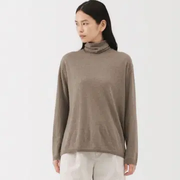 MUJI Labo 자연 그대로의 색 캐시미어 터틀넥 스웨터 S