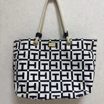 TOMMY HILFIGER 체크 무늬 토트백
