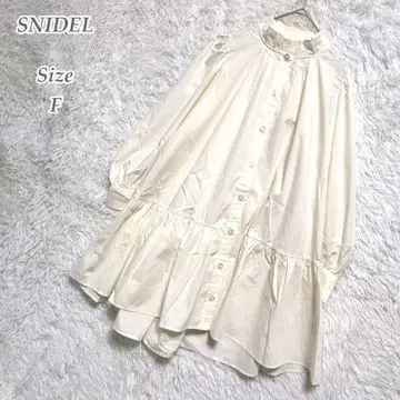 [ 여름 아이템 세일 ] SNIDEL 티어드 셔츠 원피스 FREE 긴팔 프릴
