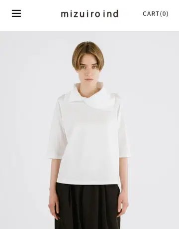 mizuiro ind 드레이프 칼라 풀오버 화이트