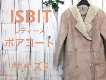 ISBIT 아이즈 여성용 보아 코트 무릎 기장 베이지 핑크 F