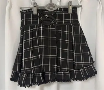 MA*RS 프론트 스핀들 치마바지 - BLK/화이트 size-F
